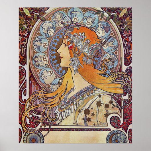 Zodiac von Alphonse Mucha Poster (Vorne)