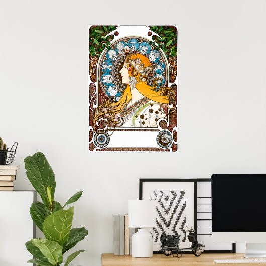Zodiac von Alphonse Mucha Poster (Heimbüro)