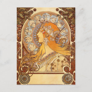 Zodiac von Alphonse Mucha Postkarte