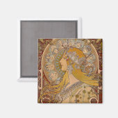 Zodiac von Mucha Magnet (Vorderseite/Rückseite)
