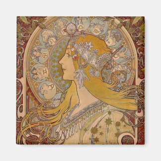 Zodiac von Mucha Magnet