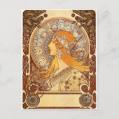 Zodiac von Mucha Postkarte (Vorderseite)