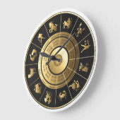 Zodiac Wall Clock Black & Gold Große Wanduhr (Winkel)