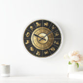 Zodiac Wall Clock Black & Gold Große Wanduhr (Zuhause)