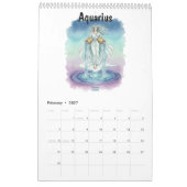 Zodiac-Wasserfarben-Kunst Astrologisch  Kalender (Feb 2027)