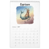 Zodiac-Wasserfarben-Kunst Astrologisch  Kalender (Jan 2027)