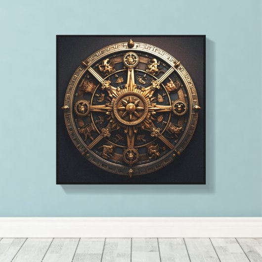 Zodiac Wheel Art Leinwand (Insitu (Holzboden))
