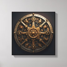 Zodiac Wheel Art Leinwand