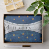 Zodiac Wheel Blue Gold Star Signs Cosmic Celestial Seidenpapier (Geschenk)