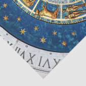 Zodiac Wheel Blue Gold Star Signs Cosmic Celestial Seidenpapier (Detail)