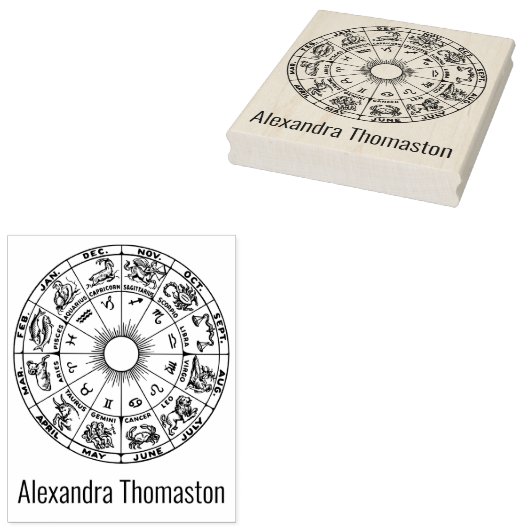 Zodiac Wheel Chart #1 Name Gummistempel (Stempel)