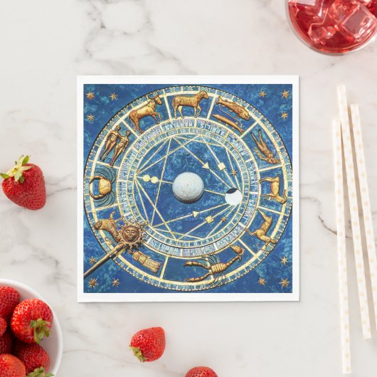 Zodiac Wheel Horoskop Astrologie Zeichen Serviette (Beispiel)