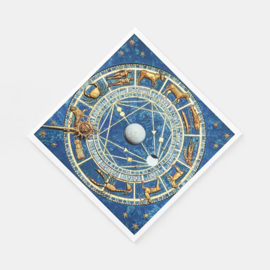 Zodiac Wheel Horoskop Astrologie Zeichen Serviette (Ecke)