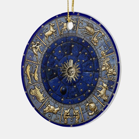 Zodiac Wheel Keramik Ornament (Links)