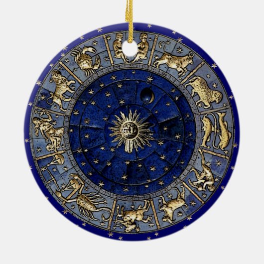 Zodiac Wheel Keramik Ornament (Hinten)