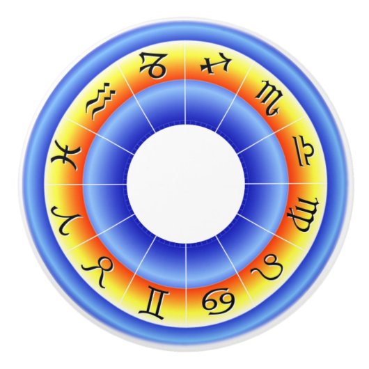 Zodiac Wheel Keramikknauf (Vorderseite)