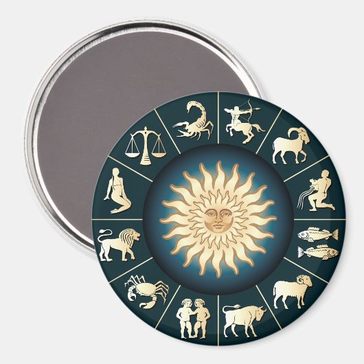 Zodiac Wheel Magnet (Vorderseite/Rückseite)