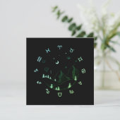 Zodiac Wheel Mountain Landscape Square Greeting Karte (Stehend Vorderseite)