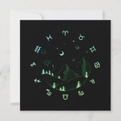 Zodiac Wheel Mountain Landscape Square Greeting Karte (Vorderseite)