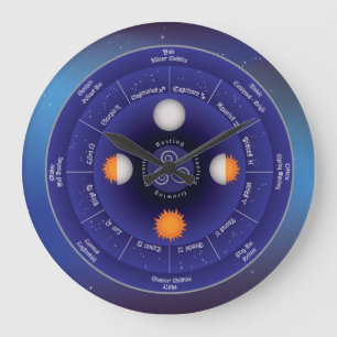 Zodiac Wheel of the Year Große Wanduhr