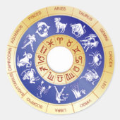 Zodiac Wheel, Western Runder Aufkleber (Vorderseite)