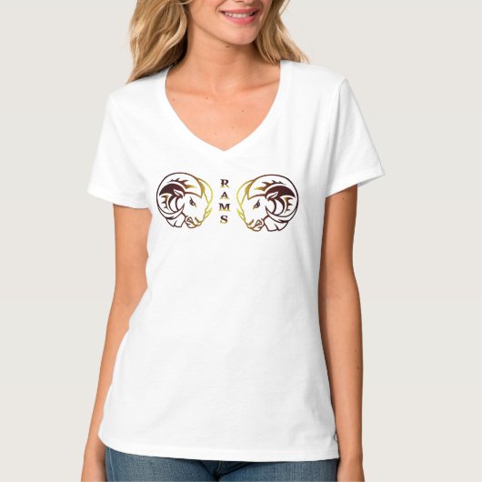Zodiac Widder Frauen V-Ausschnitt T-Shirt (Vorderseite)