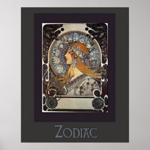Zodiac Women by Alphonse Mucha - Vintage Kunst Poster