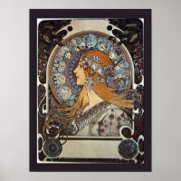 Zodiac Women by Alphonse Mucha - Vintage Kunst