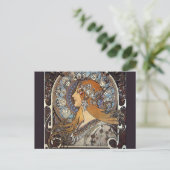 Zodiac Women by Alphonse Mucha - Vintage Kunst Postkarte (Stehend Vorderseite)