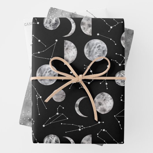 Zodiac Wrapping Paper Flat Sheet Set 3 Geschenkpapier Set (Beispiel)