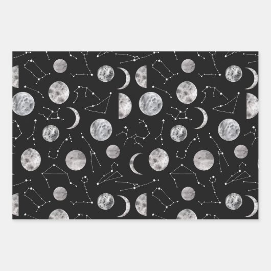 Zodiac Wrapping Paper Flat Sheet Set 3 Geschenkpapier Set (Vorderseite)
