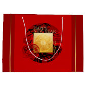 Zodiac Yin Yang Bamboo Chinesischer Rat Jahr 2020  Große Geschenktüte (Rückseite)