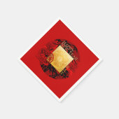 Zodiac Yin Yang Bamboo Chinesischer Rat Jahr 2020 Serviette (Ecke)