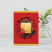 Zodiac Yin Yang Bamboo Chinesischer Schweinegrippe Save The Date (Stehend Vorderseite)