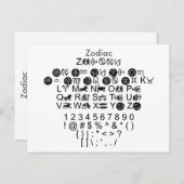 Zodiac - Zazzle-Schriftart-Mustervorlage mit Guide Postkarte (Vorne/Hinten)