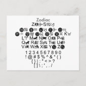 Zodiac - Zazzle-Schriftart-Mustervorlage mit Guide Postkarte (Vorderseite)