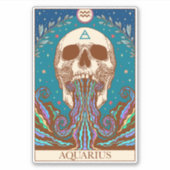 Zodiac-Zeichen Aquarius-Tarot-Kartenaufkleber Aufkleber (Vorderseite)