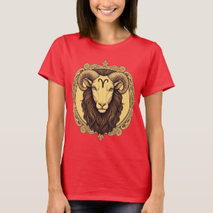 Zodiac-Zeichen Aries Red Color Classic Design T-Shirt