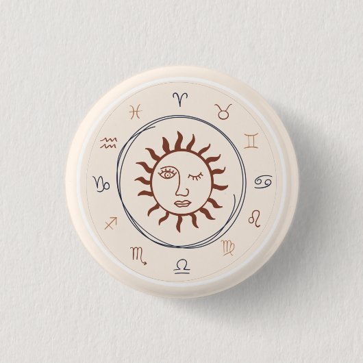 Zodiac-Zeichen astrologische Sonne Button (Vorderseite)