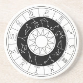 Zodiac-Zeichen Circle Black and White Getränkeuntersetzer (Vorne)