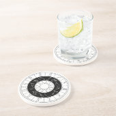 Zodiac-Zeichen Circle Black and White Getränkeuntersetzer (Seite)