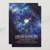 Zodiac-Zeichen | Constellation Starry Night Weddin Einladung (Vorne/Hinten)