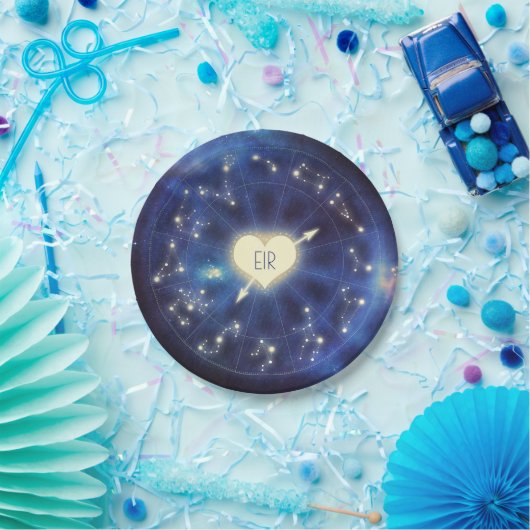 Zodiac-Zeichen | Constellation Starry Night Weddin Pappteller (Party)
