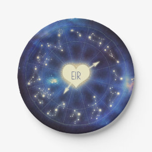 Zodiac-Zeichen   Constellation Starry Night Weddin Pappteller