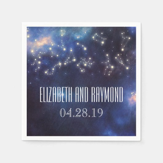 Zodiac-Zeichen | Constellation Starry Night Weddin Serviette (Vorderseite)