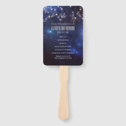 Zodiac-Zeichen | Constellation Wedding Program Fächer (Vorderseite)
