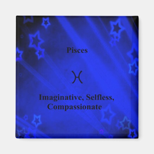 Zodiac-Zeichen: Fische, 2 Zoll, Square Magnet (Vorne)