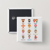 Zodiac-Zeichen für Kinder Button (Vorne & Hinten)