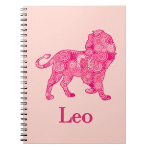 Zodiac-Zeichen für Leo in einem roten Fraktal-Must Notizblock