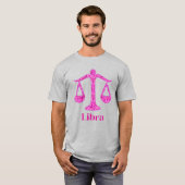 Zodiac-Zeichen für Libra in Magenta und Rosa T-Shirt (Vorne ganz)